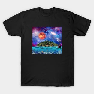 Island Oasis - Cosmic Retreat - Sea Scape T-Shirt